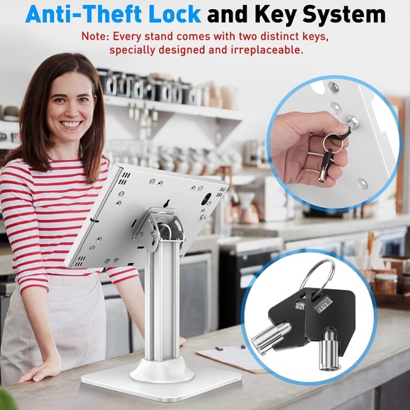 AboveTEK Anti-Theft iPad Kiosk Stand – POS iPad Security Stand & Locking Tablet - Picture 3 of 6